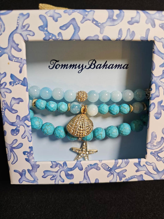 Tommy Bahama Faux Turquoise Charm Bracelet Set