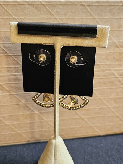 Elegant Saks Fifth Avenue Crystal Drop Earrings