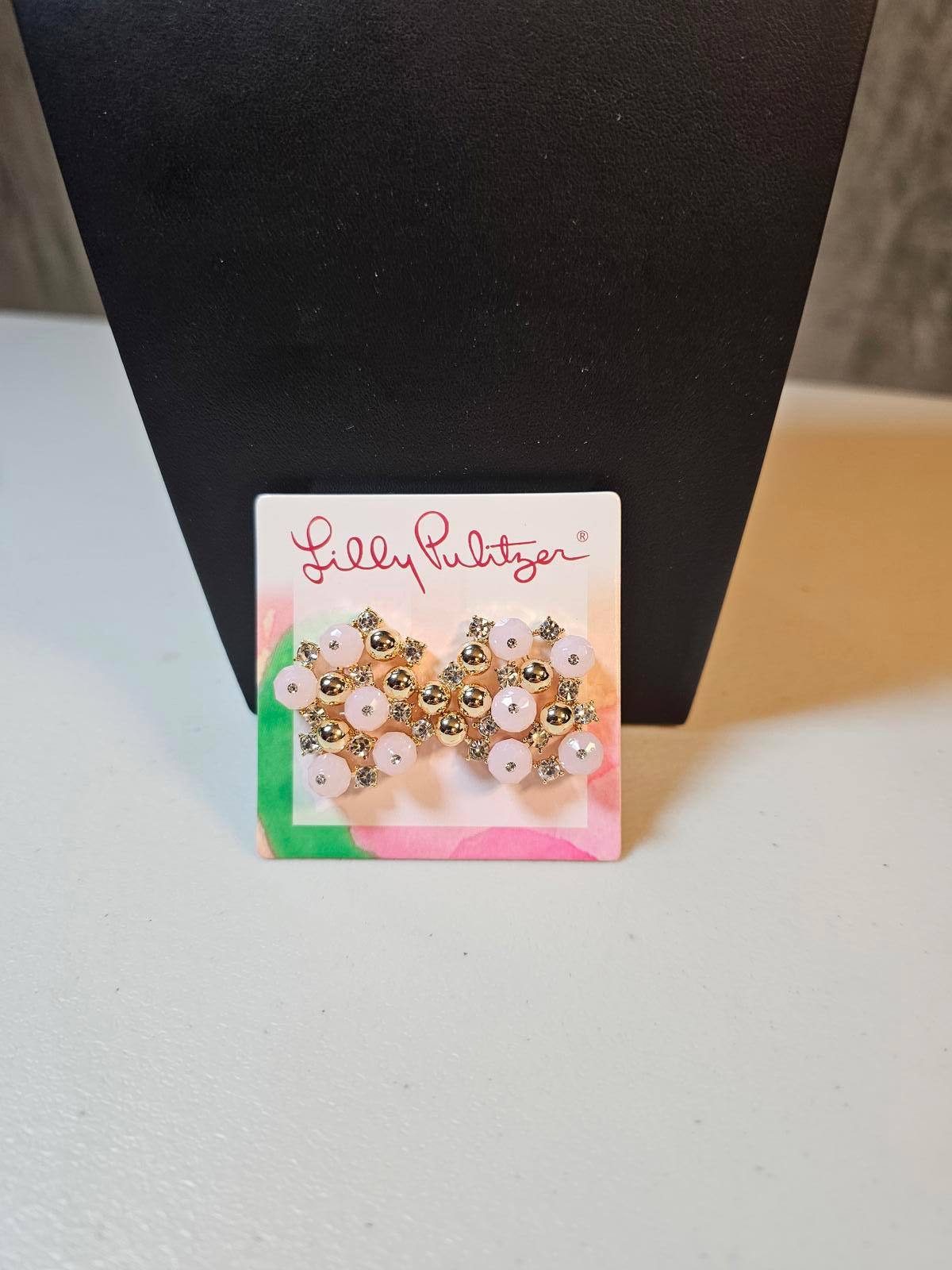 Lilly Pulitzer Blush Pink & Gold tone Stud Earrings