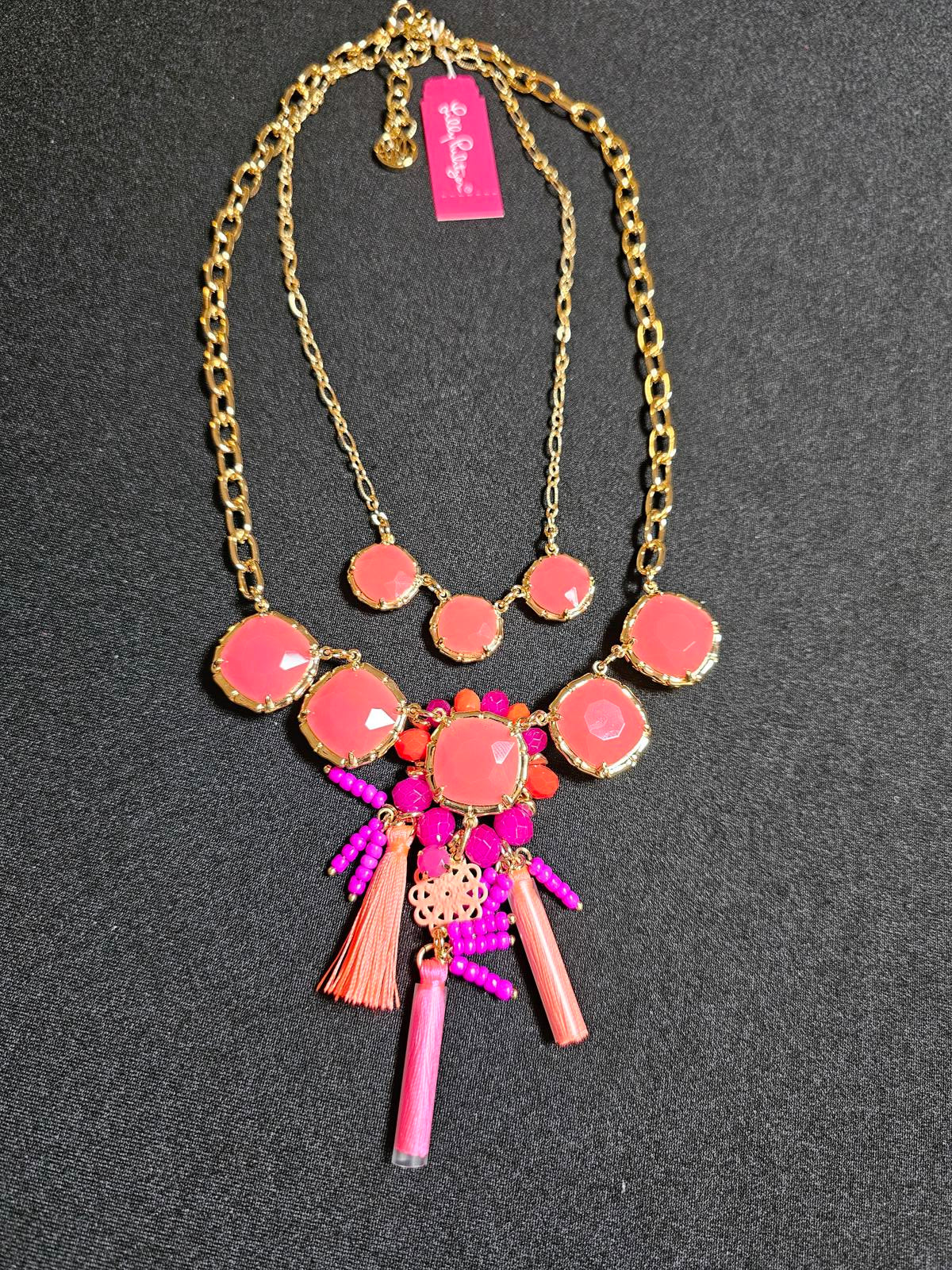 Stunning Coral and Pink Statement Necklace by Lilly Pulitzer