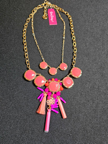 Stunning Coral and Pink Statement Necklace by Lilly Pulitzer