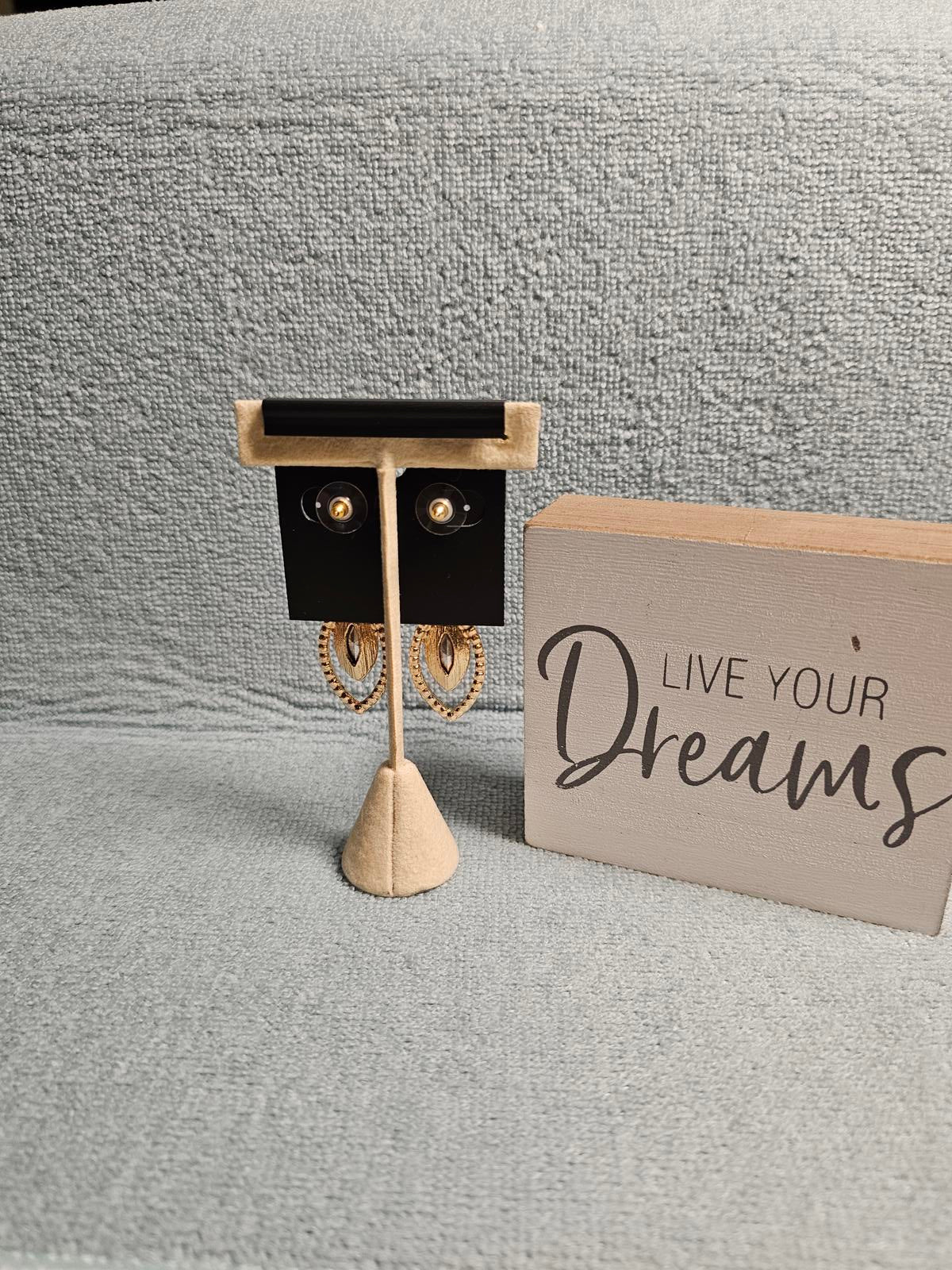 Elegant Green Teardrop Earrings by Saks Fifth Avenue