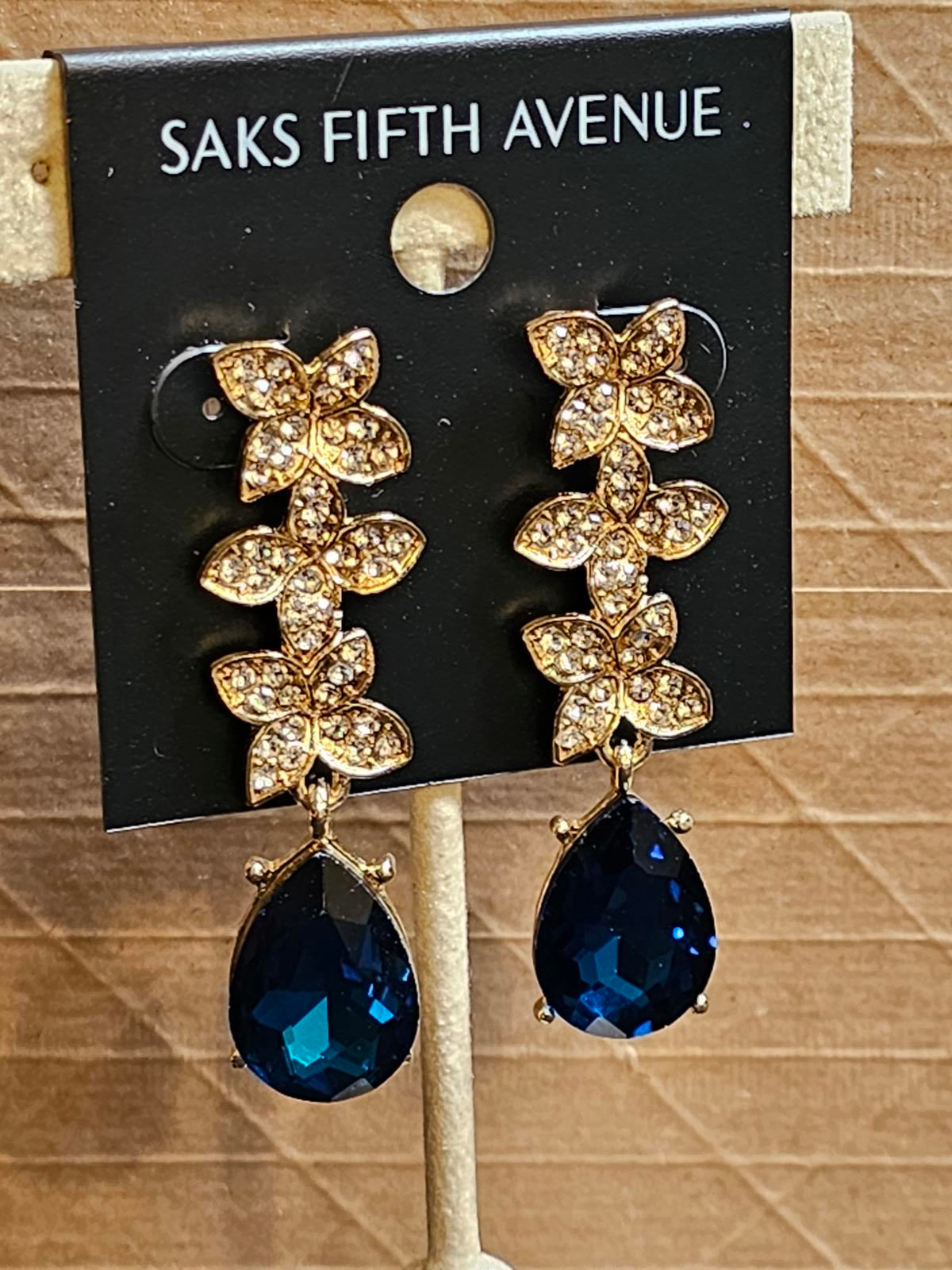 Saks Fifth Avenue Elegant Floral Drop Earrings