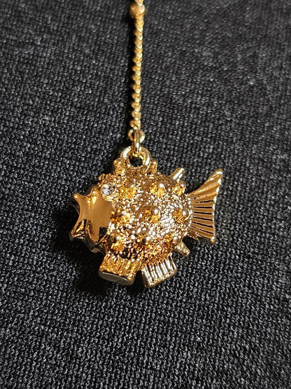 Lilly Pulitzer Gold Layered Necklace with Fish Pendant