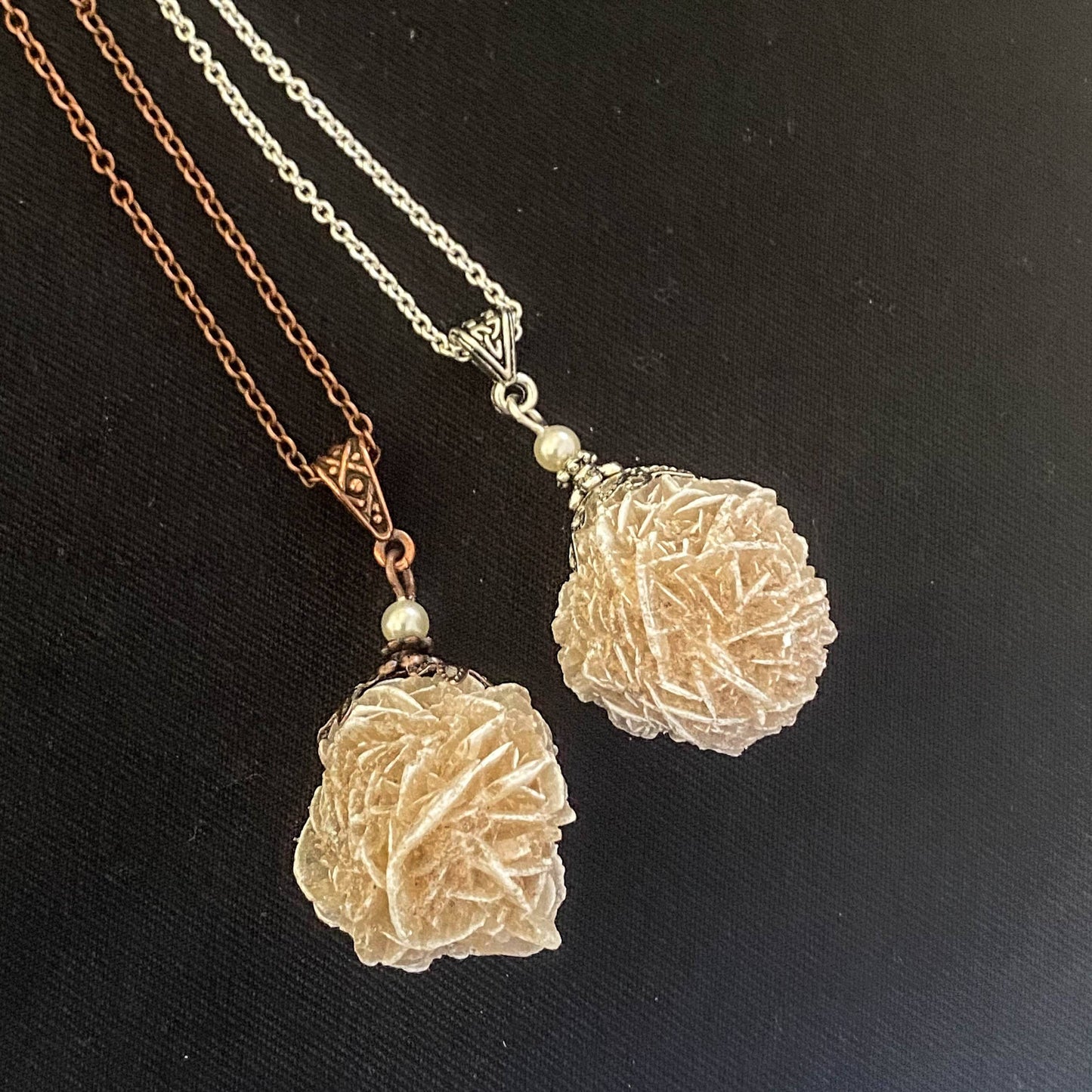 Desert Rose Selenite Necklace, Spirit Guardian, Protection