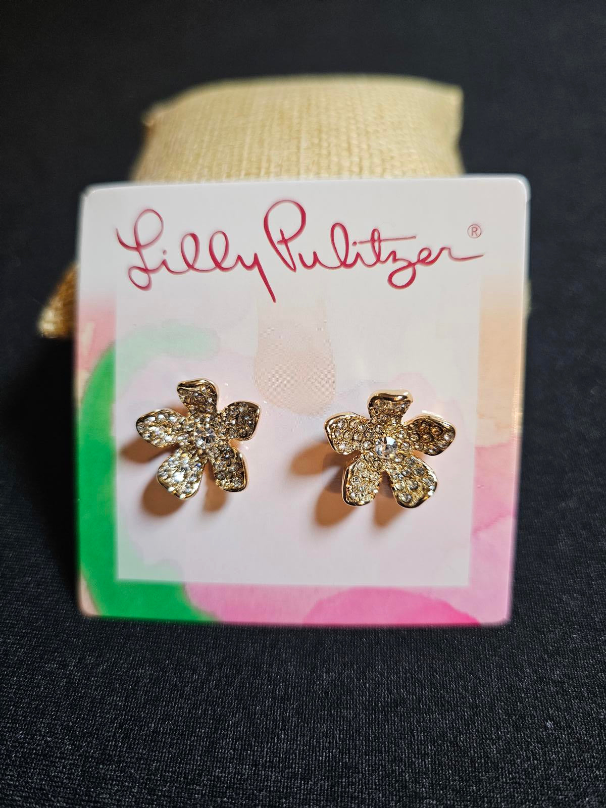 Lilly Pulitzer Glitter Flower Stud Earrings