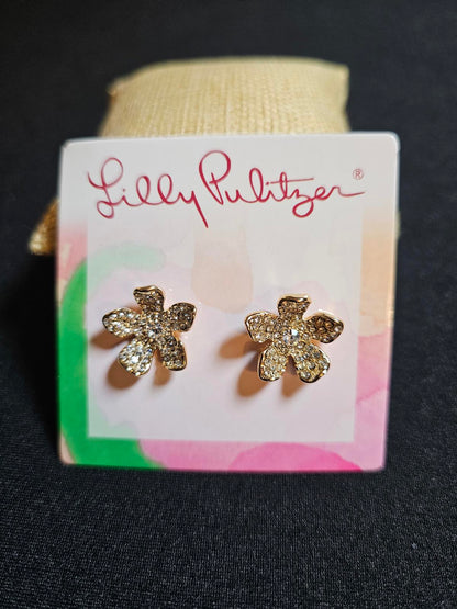 Lilly Pulitzer Glitter Flower Stud Earrings