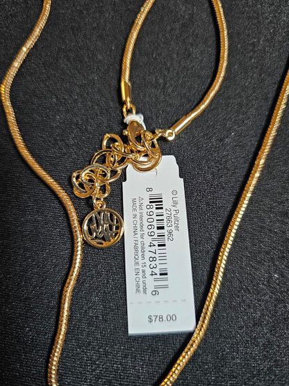 Elegant Blue Peacock Statement Tassle Necklace by Lilly Pulitizer