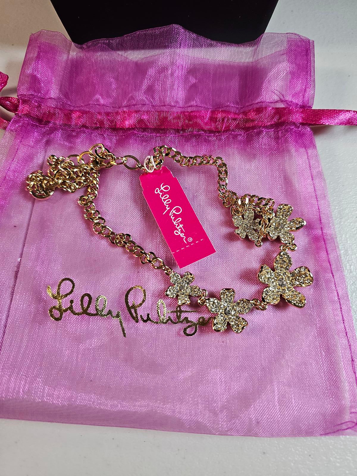 Lilly Pulitzer Floral Necklace - Elegant Gold Floral Design