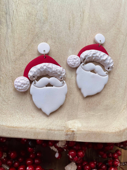 Santa Claus clay dangle earrings