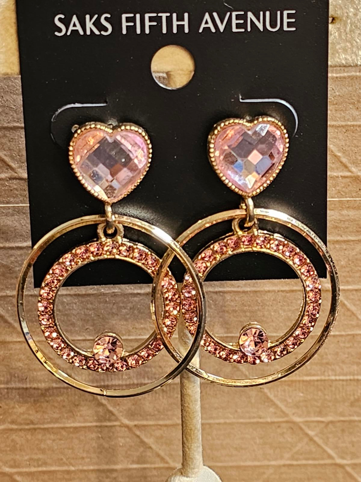 Saks Fifth Avenue Heart & Circle Earrings