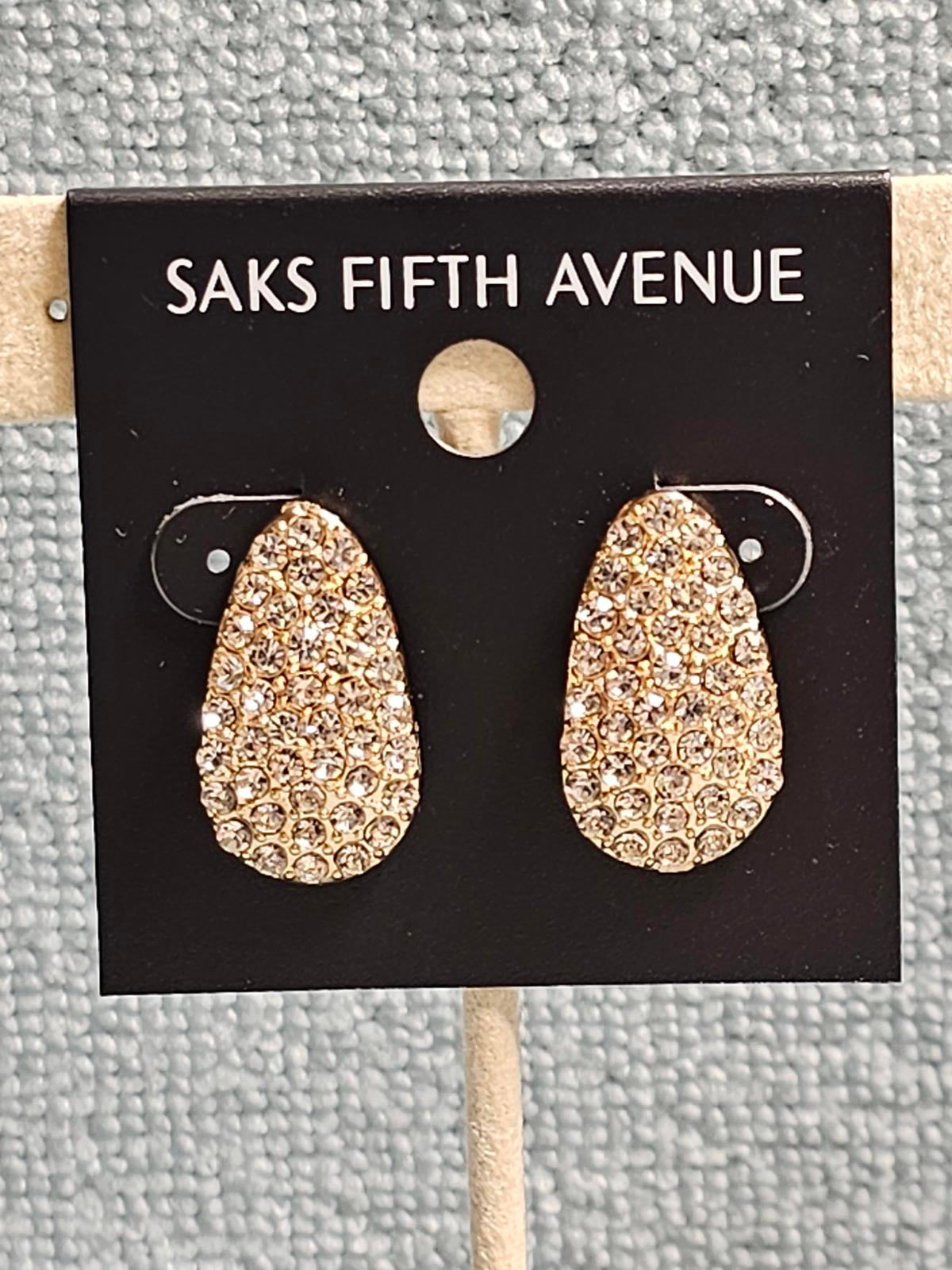 Saks Fifth Avenue Stunning Gold Glitter Drop Earrings