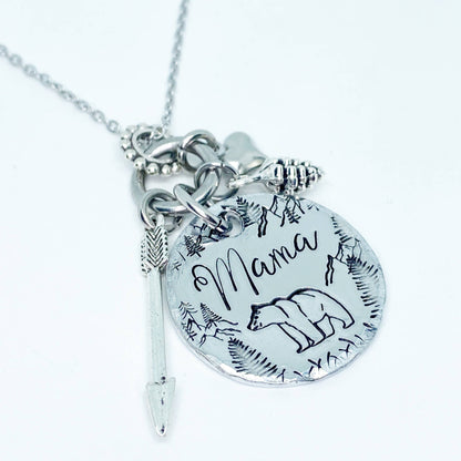 Mama Bear Hand-stamped Necklace