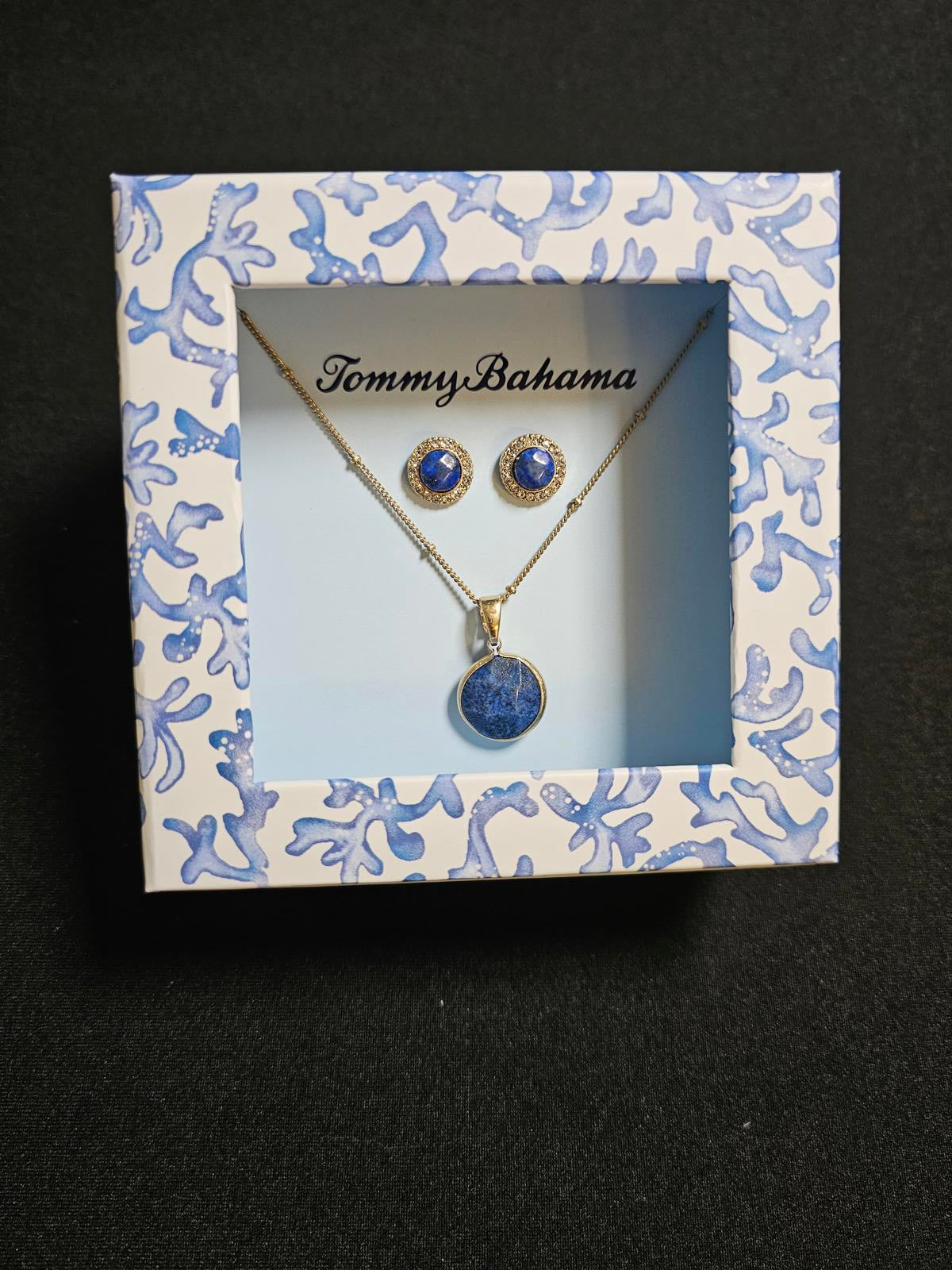 Tommy Bahama Lapis Necklace & Earrings Set