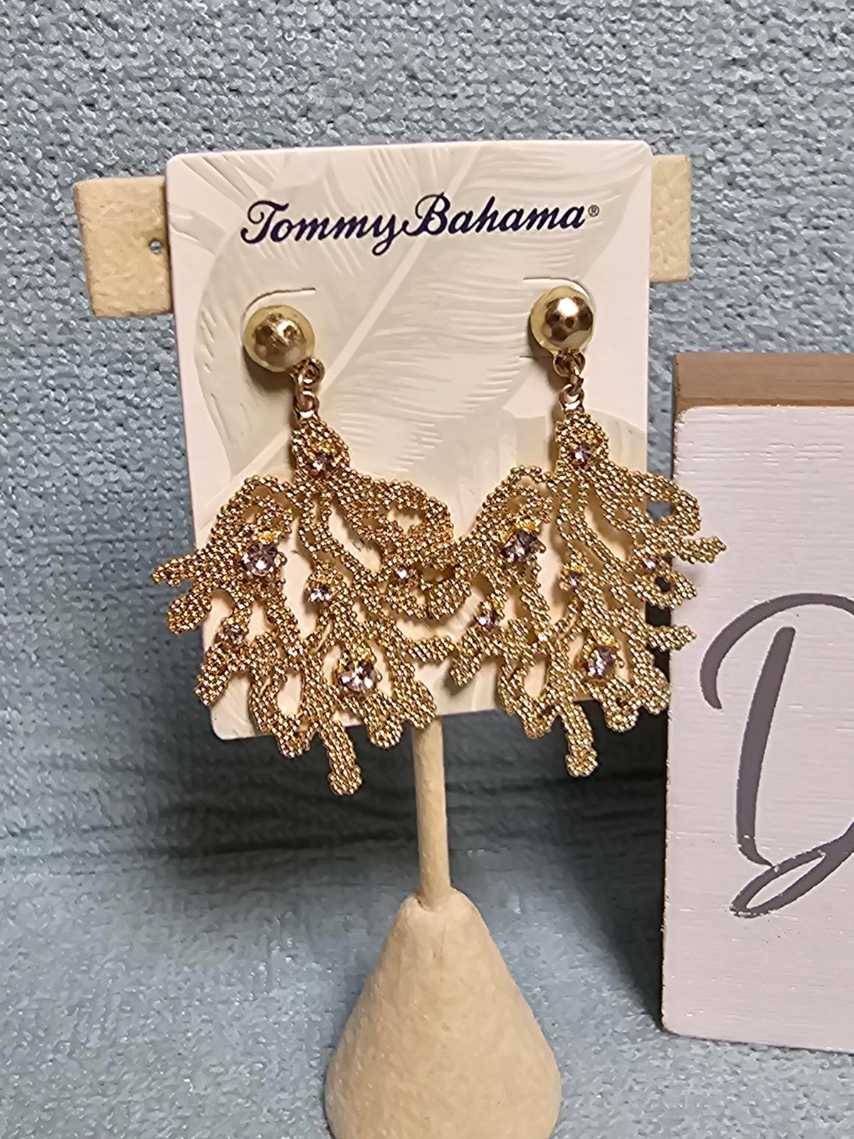 Tommy Bahama Coral Drop Earrings with Crystals