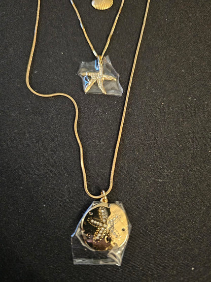 Elegant Tommy Bahama Layered Shell and Starfish Necklace Set