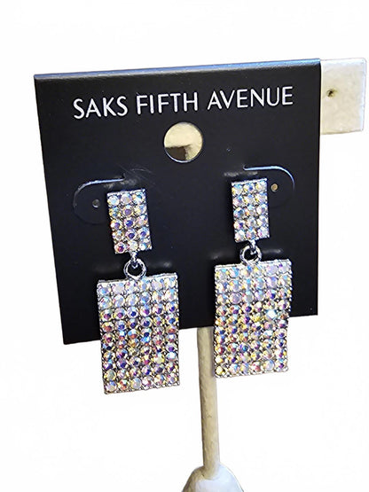 Saks Fifth Avenue Crystal Rectangle Drop Earrings