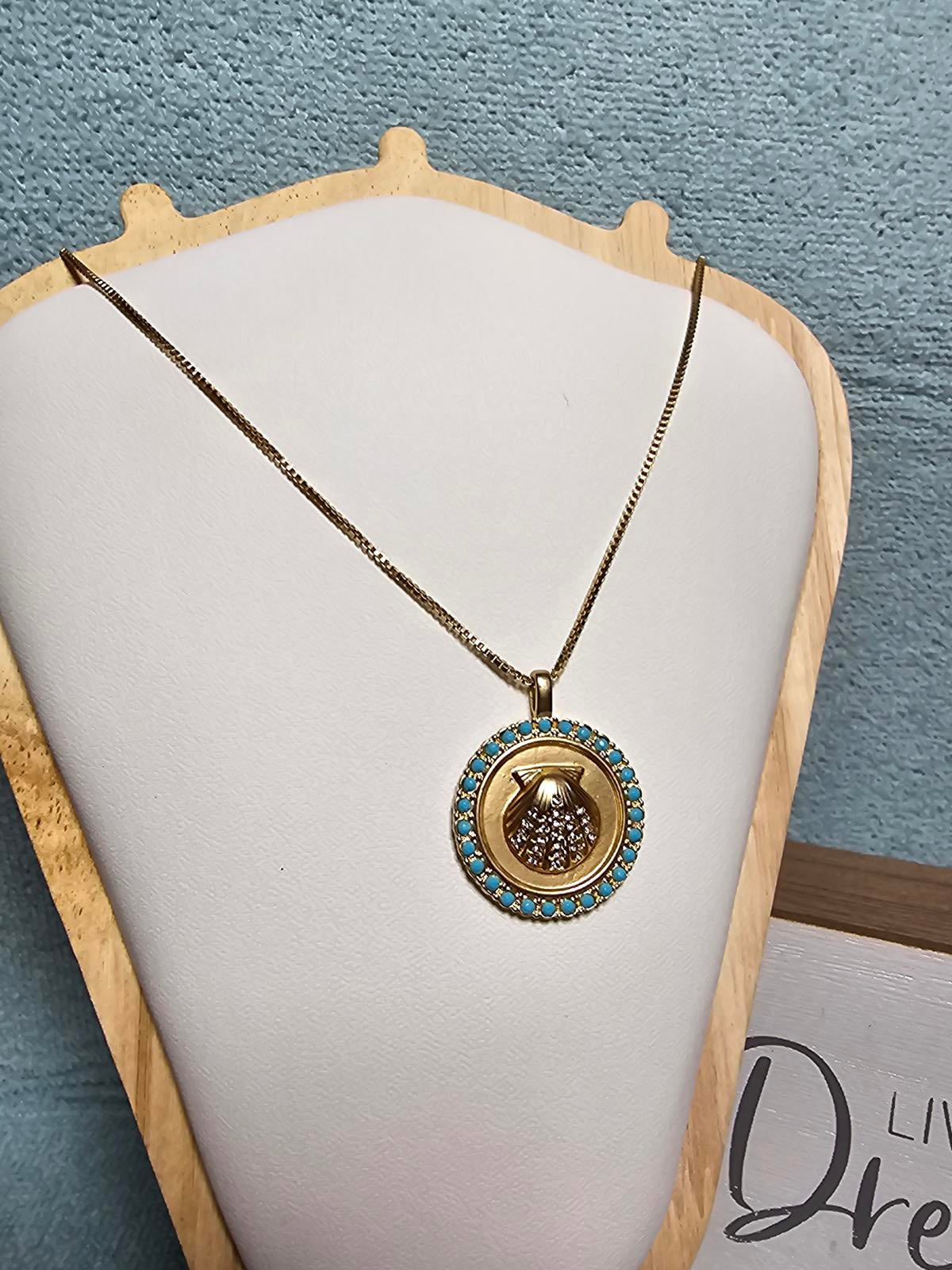 Tommy Bahama Gold Pendant Necklace with Turquoise Accents