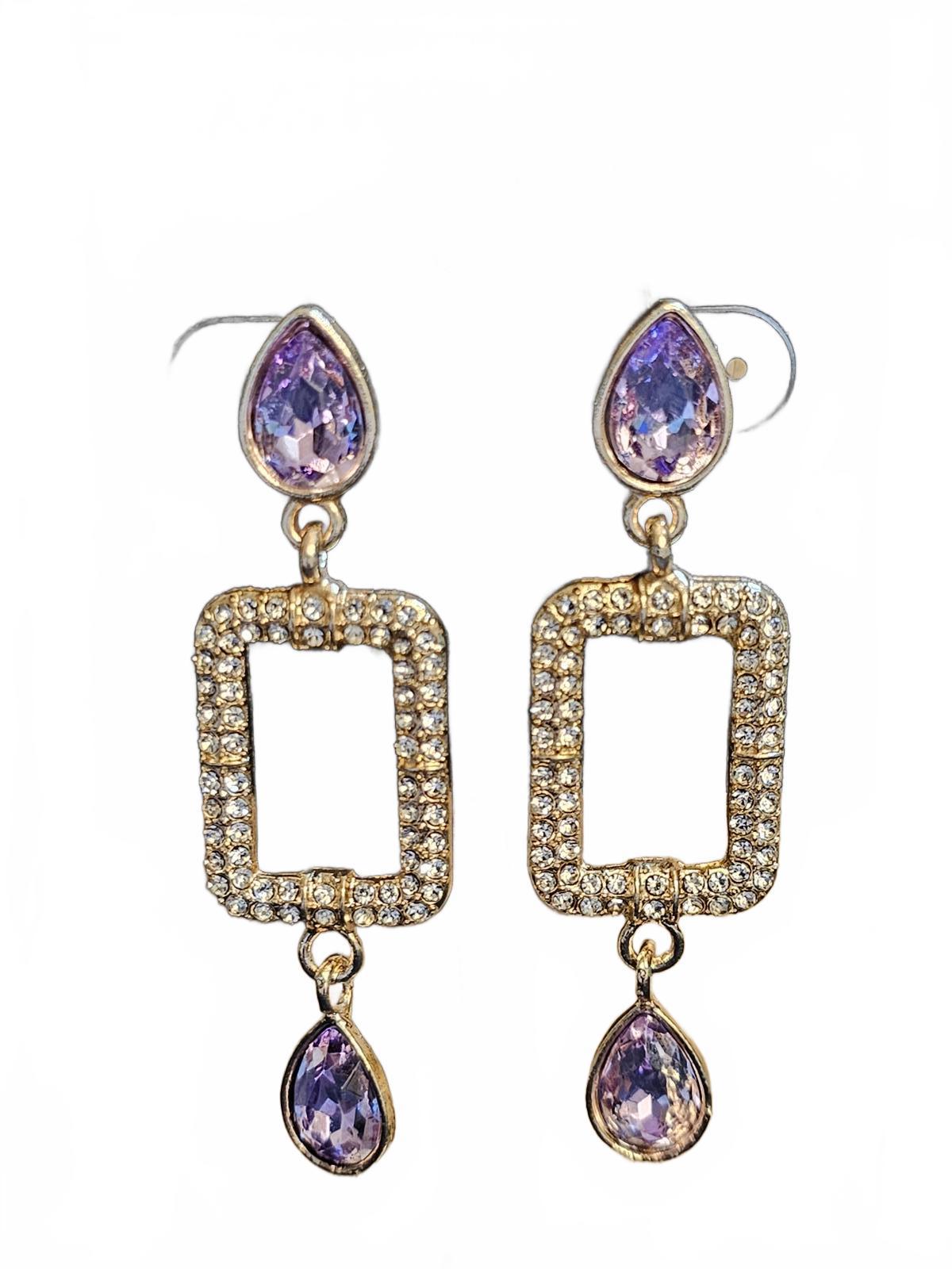 Elegant Purple Dangle Earrings by Saks Fifth Avenue