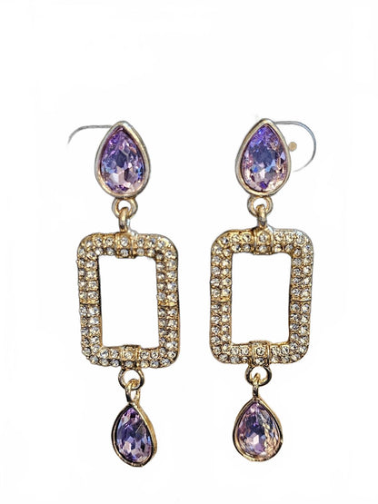 Elegant Purple Dangle Earrings by Saks Fifth Avenue