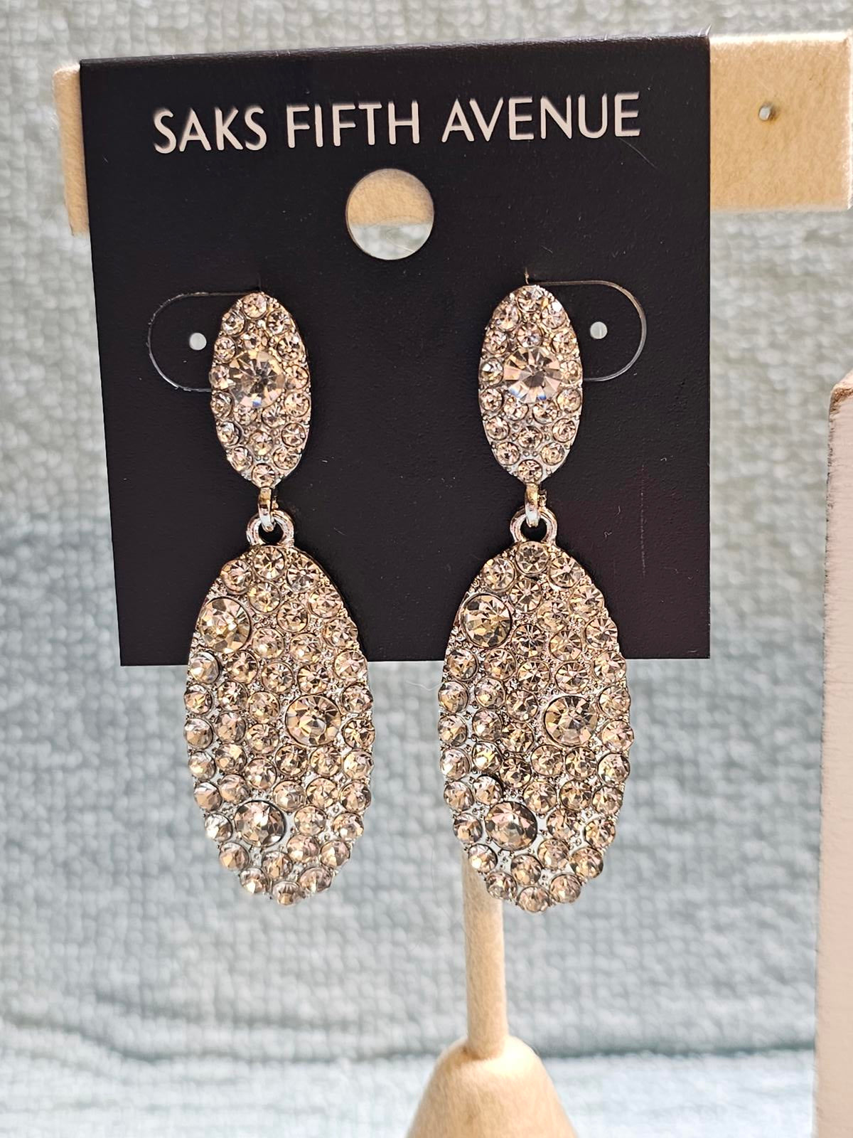 Stunning Saks Fifth Avenue Crystal Drop Earrings