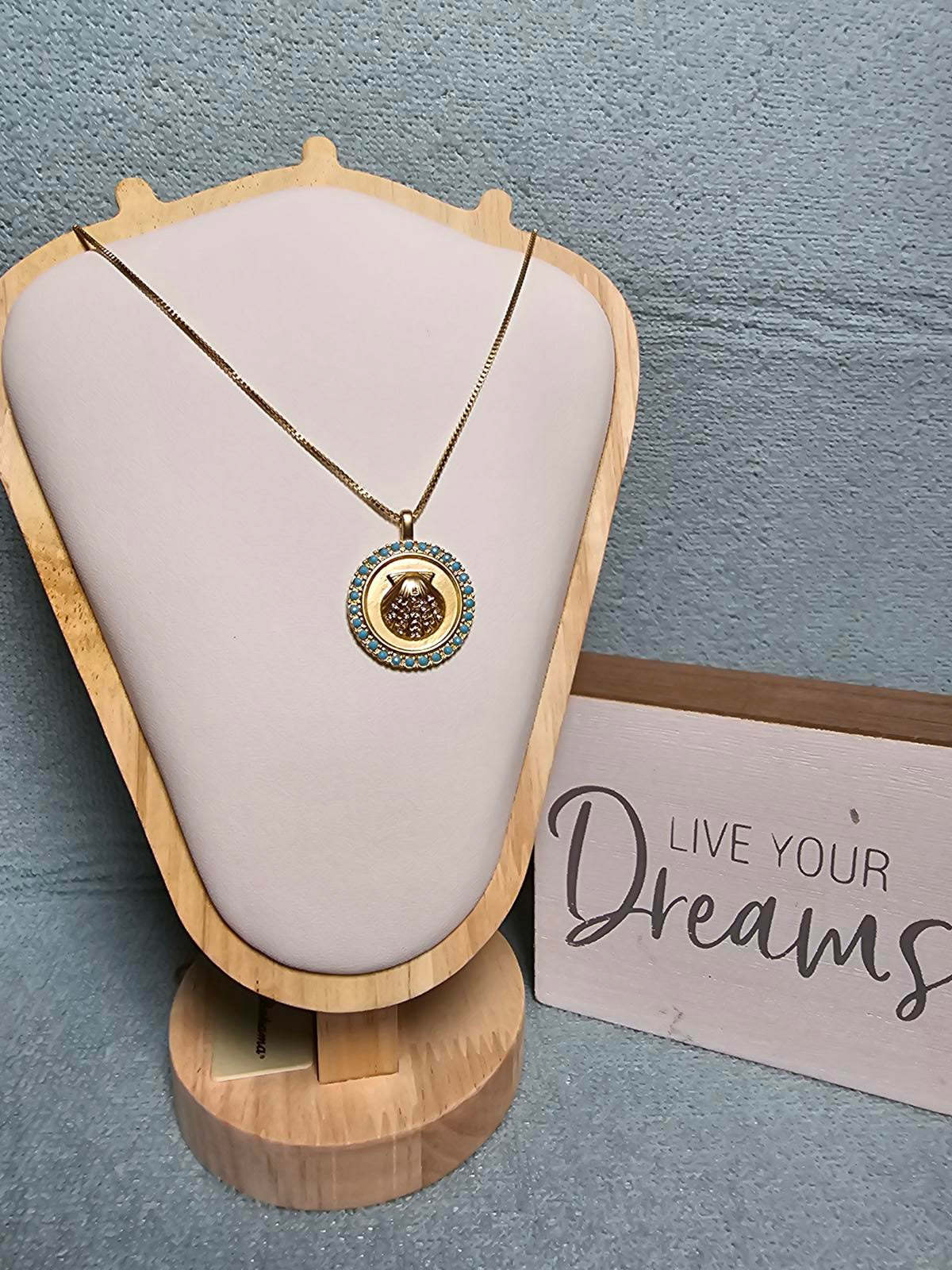 Tommy Bahama Gold Pendant Necklace with Turquoise Accents
