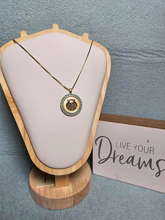 Tommy Bahama Gold Pendant Necklace with Turquoise Accents