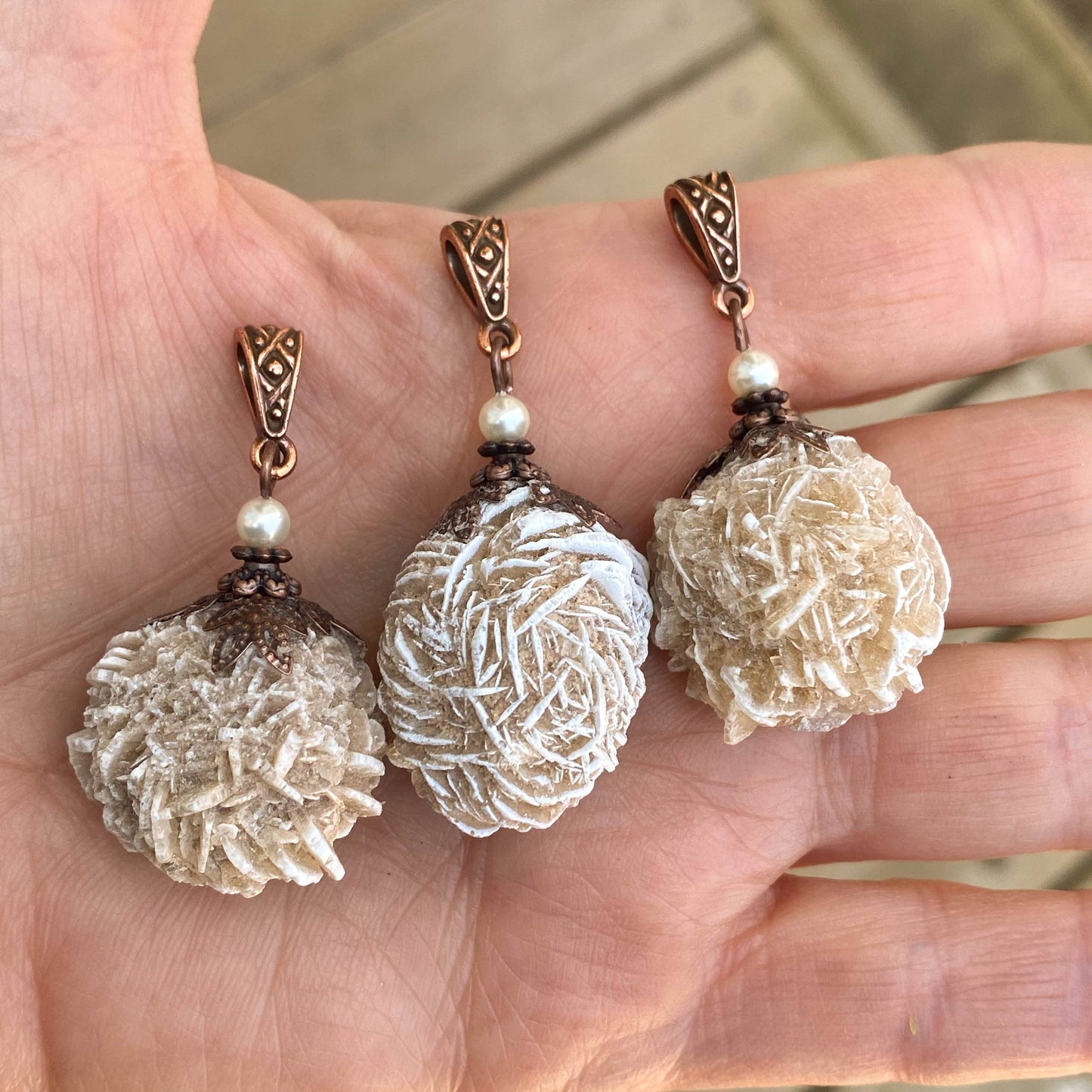 Desert Rose Selenite Necklace, Spirit Guardian, Protection