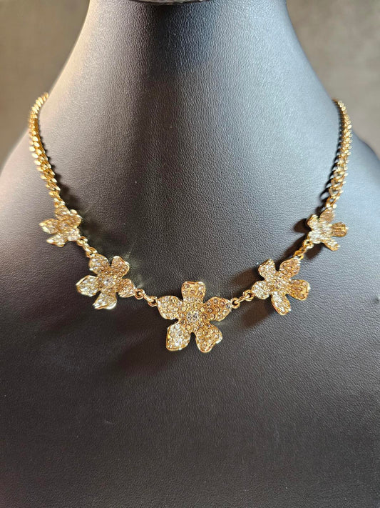 Lilly Pulitzer Floral Necklace - Elegant Gold Floral Design