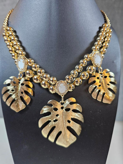 Lily Pulitzer Statement Necklace with Leaf Accents