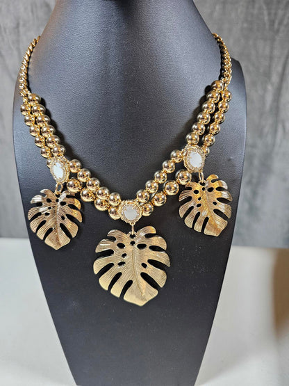Lily Pulitzer Statement Necklace with Leaf Accents