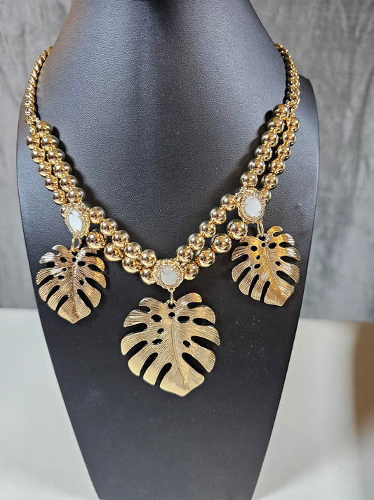 Lily Pulitzer Statement Necklace with Leaf Accents