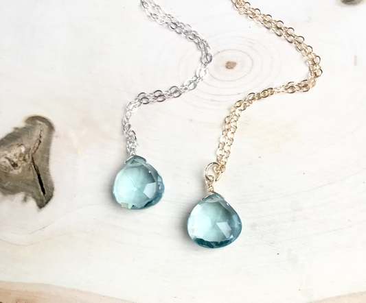 Dream Weaver Necklace - Aquamarine-14 k Gold Filled