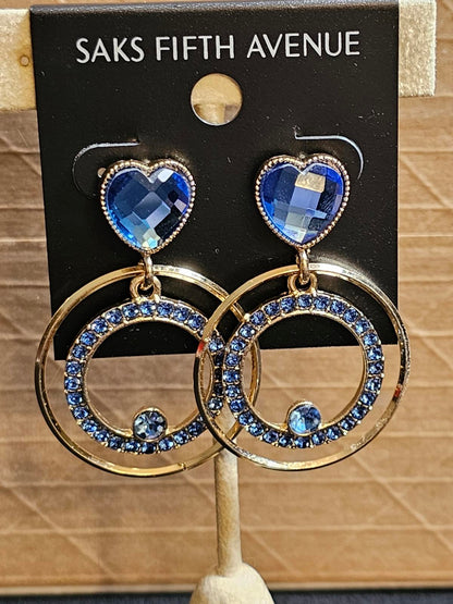 Saks Fifth Avenue Elegant Blue Earrings