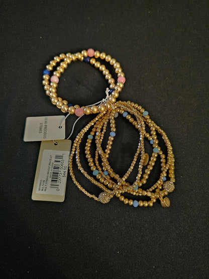Tommy Bahama Gold & Semi-Precious Stone Stretch Bracelets Set
