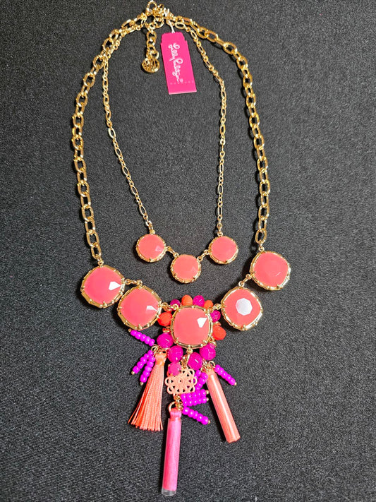 Stunning Coral and Pink Statement Necklace by Lilly Pulitzer