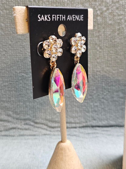 Saks Fifth Avenue Glamorous Crystal Drop Earrings