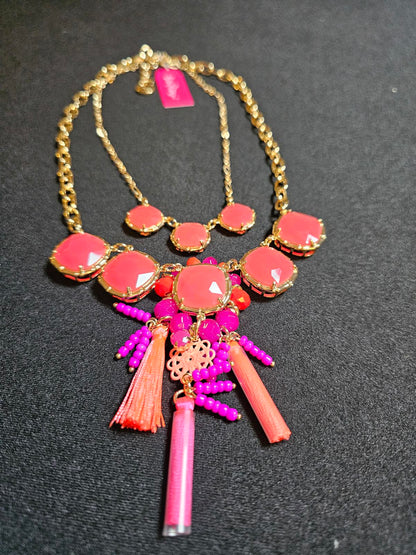 Stunning Coral and Pink Statement Necklace by Lilly Pulitzer
