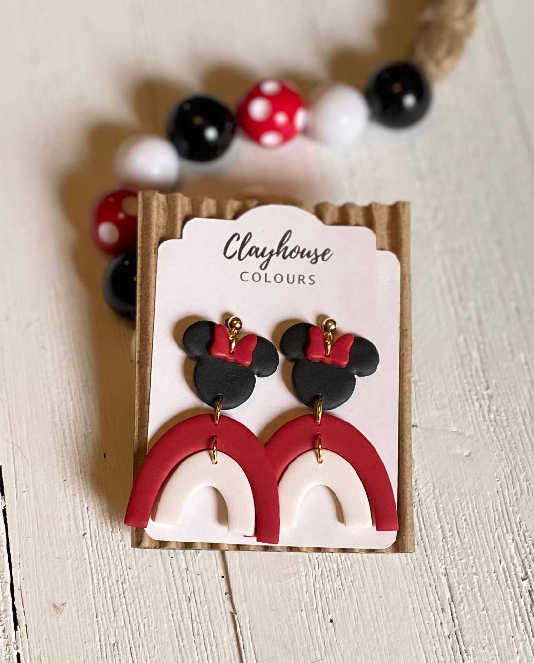 Mouse Large Rainbow Clay Earrings