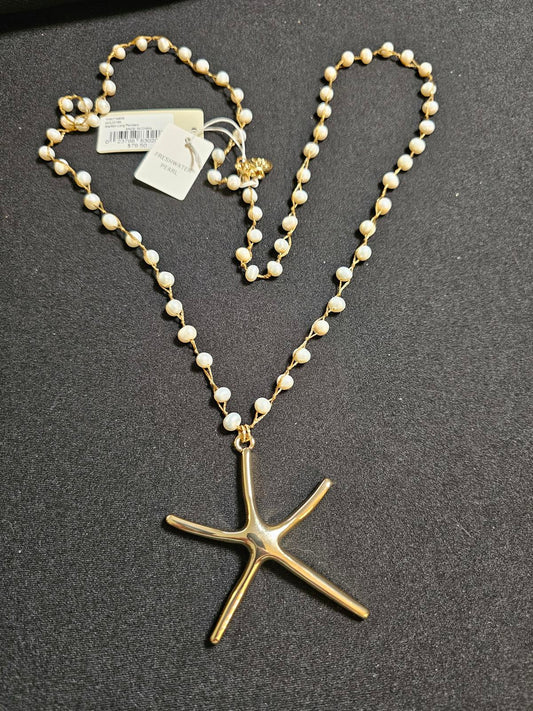 Tommy Bahama Freshwater Pearl Necklace with Starfish Pendant