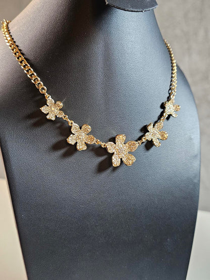 Lilly Pulitzer Floral Necklace - Elegant Gold Floral Design