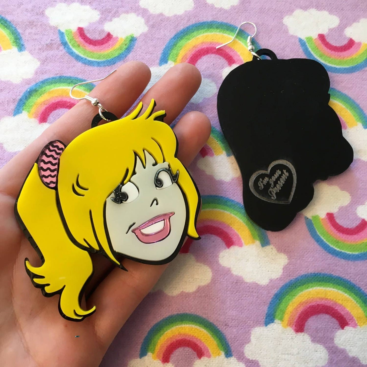 Betty And Veronica Cartoon Earrings, Laser Cut Acrylic, Plastic Jewelry