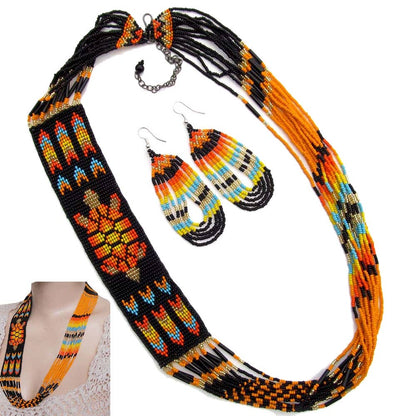 Handmade Beaded White Extra long Native Turtlestyle earrings 62/1