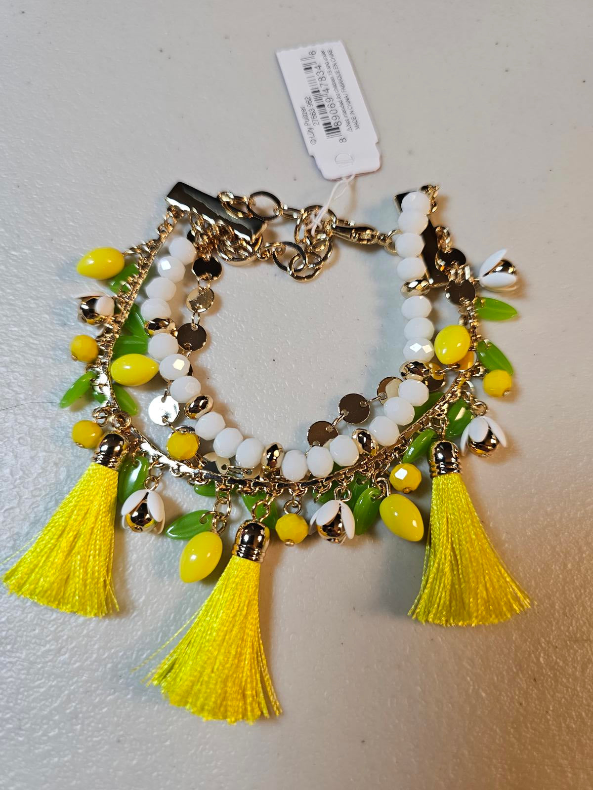 Lilly Pulitzer Vibrant Lemon Tassel Bracelet