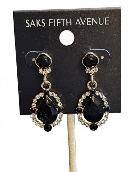 Saks Fifth Avenue Elegant Black Drop Earrings