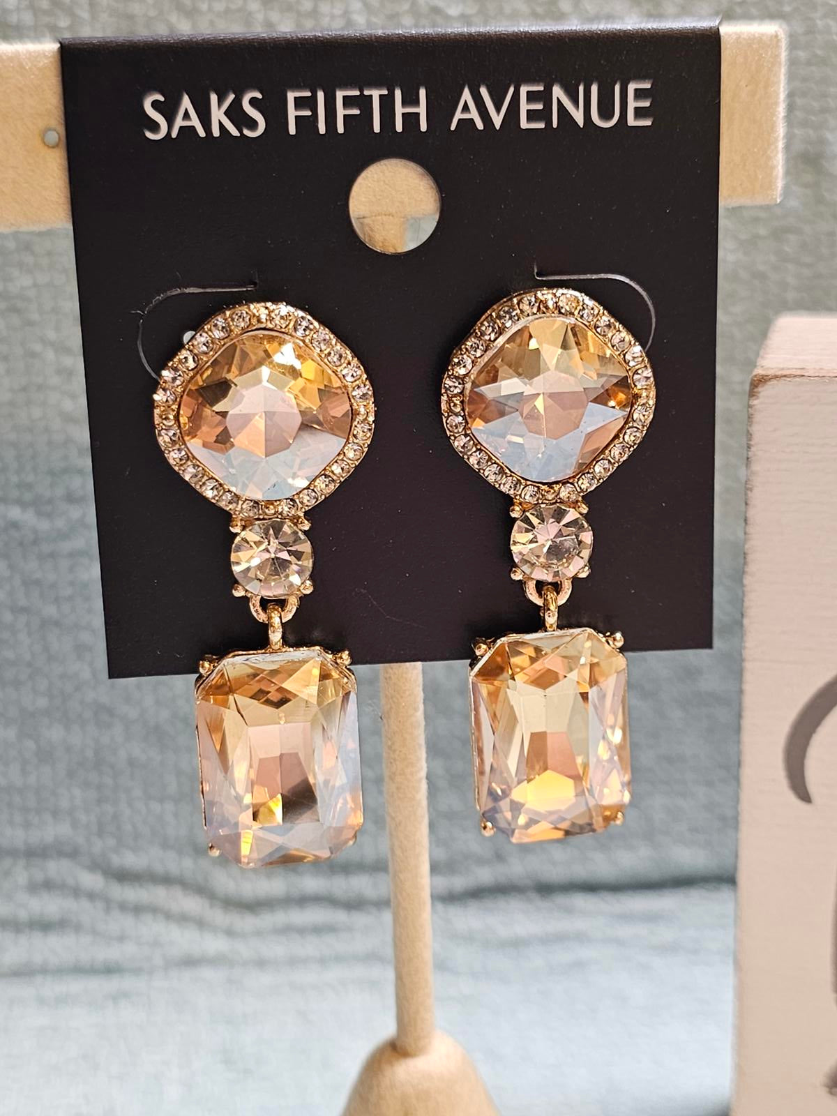 Saks Fifth Avenue Elegant Crystal Earrings