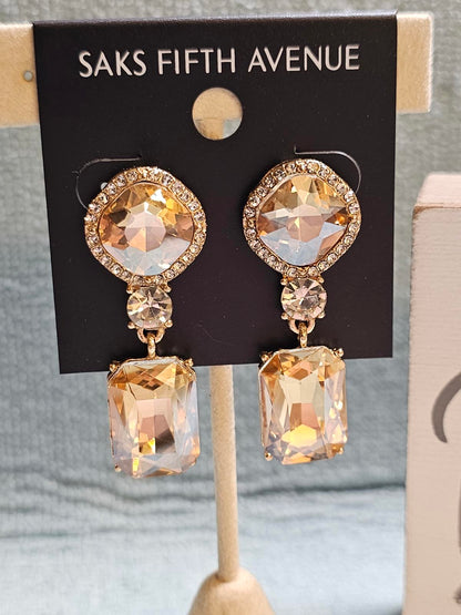 Saks Fifth Avenue Elegant Crystal Earrings
