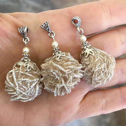 Desert Rose Selenite Necklace, Spirit Guardian, Protection