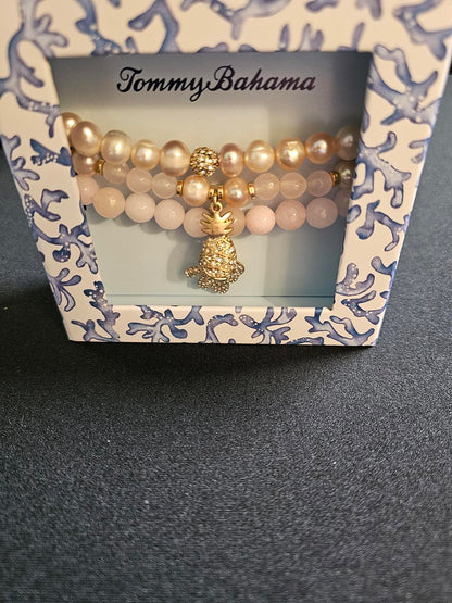 Tommy Bahama Pearl and Gemstone Stretch Bracelet Set