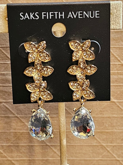 Saks Fifth Avenue Elegant Crystal Drop Earrings